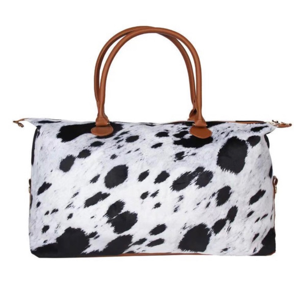 cow print tote / bag